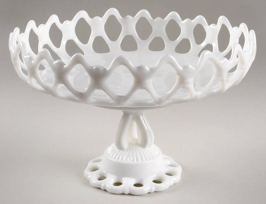 Doric Milk Glass 10" Footed Cupped Bowl by Westmoreland-1