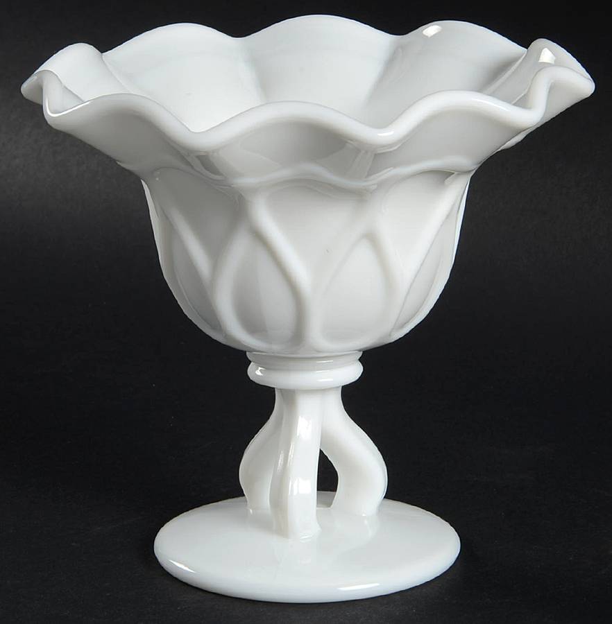 Doric Milk Glass Footed Compote/Sweet Meat by Westmoreland-1