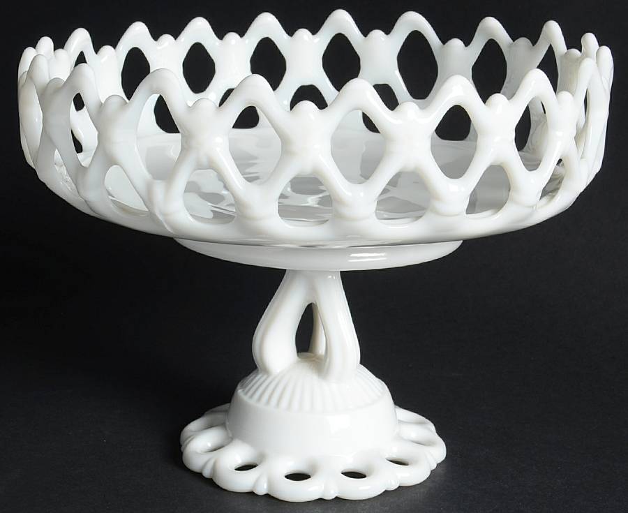 Doric Milk Glass 9" Footed Cupped Bowl by Westmoreland-1