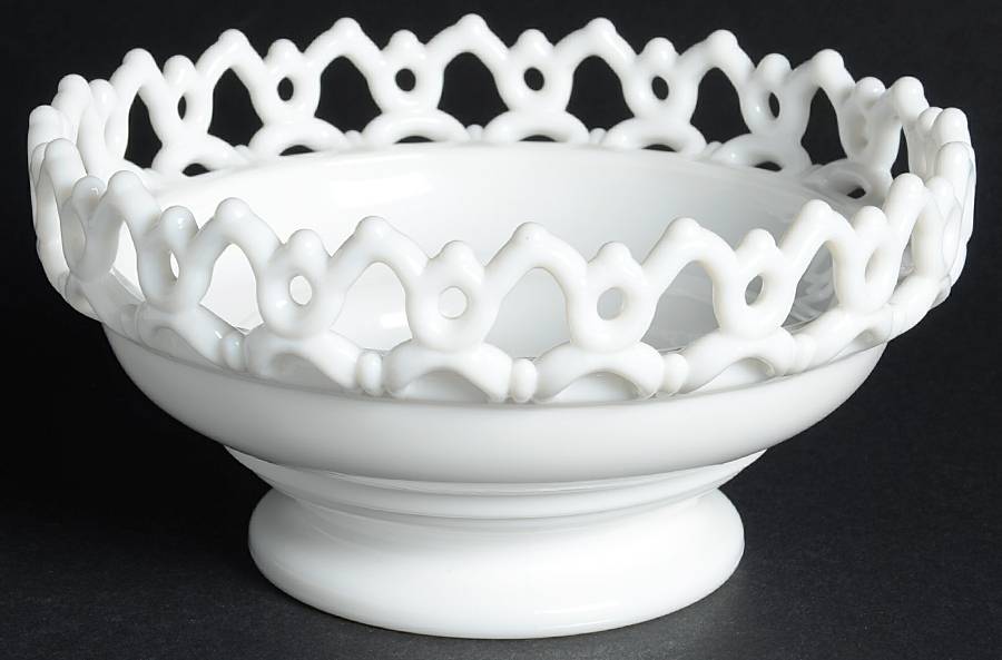 Doric Milk Glass Candle Bowl by Westmoreland-1