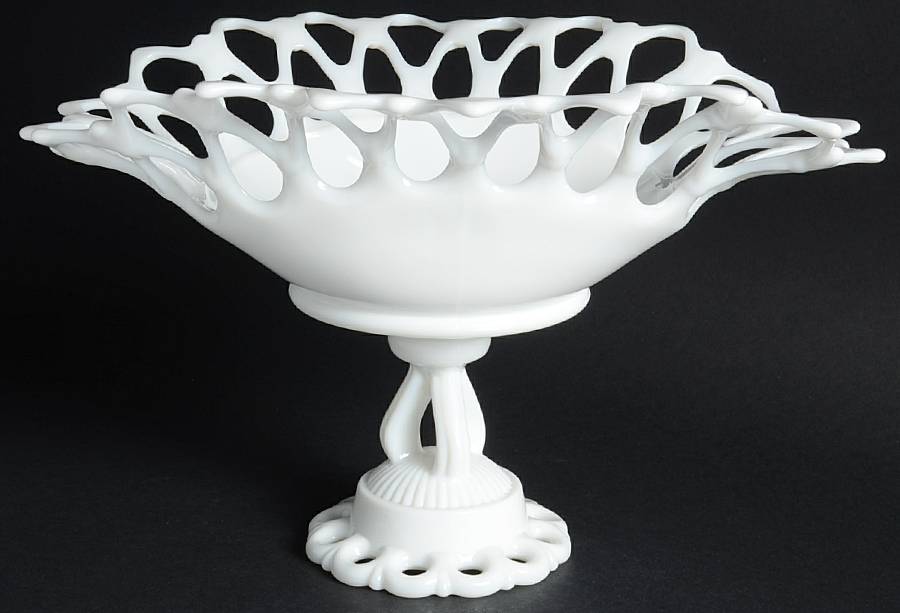 Doric Milk Glass Banana Stand by Westmoreland-1