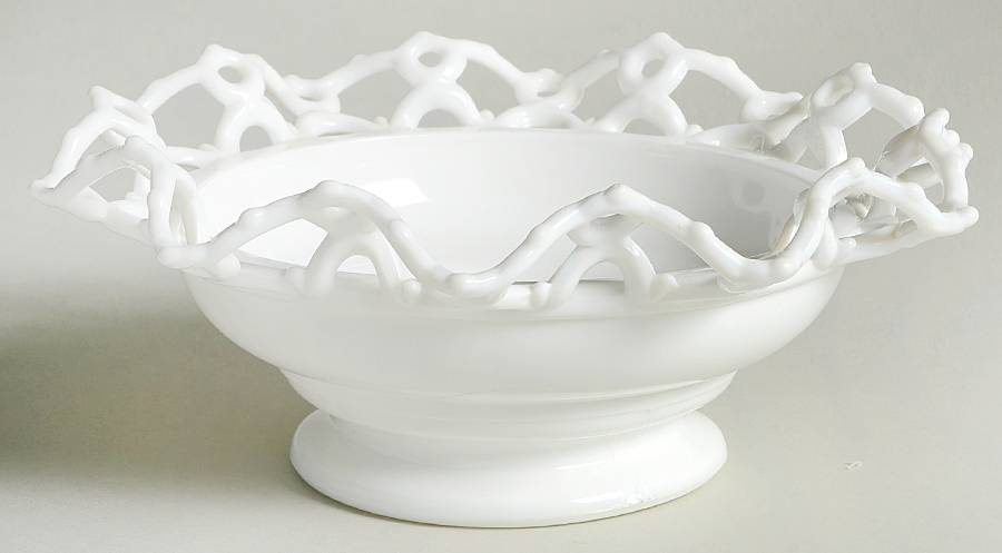 Doric Milk Glass 8" Round Bowl by Westmoreland-1