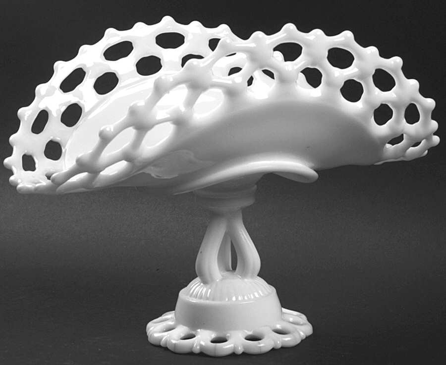 Doric Milk Glass Banana Stand by Westmoreland-1