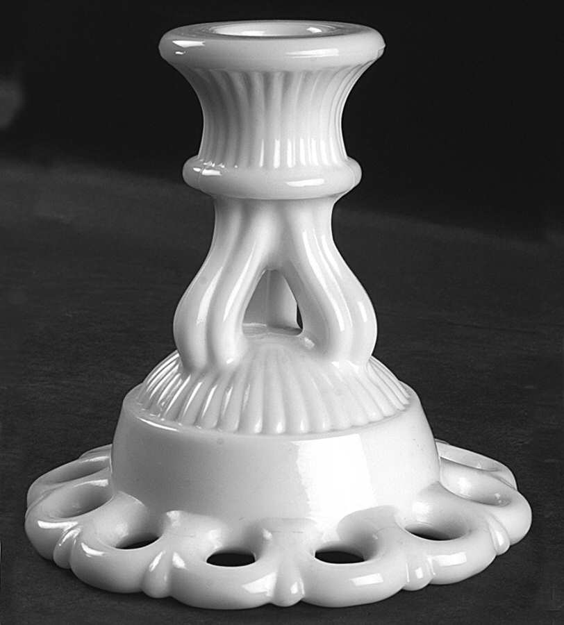 Doric Milk Glass Single Light Candlestick by Westmoreland-1