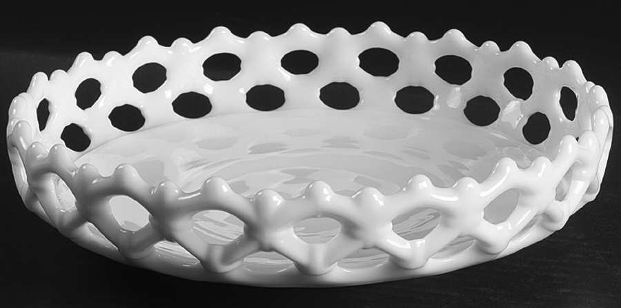 Doric Milk Glass 9" Cupped Bowl by Westmoreland-1