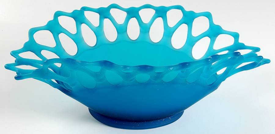 Doric Dark Blue Mist (Satin) Centerpiece by Westmoreland-1