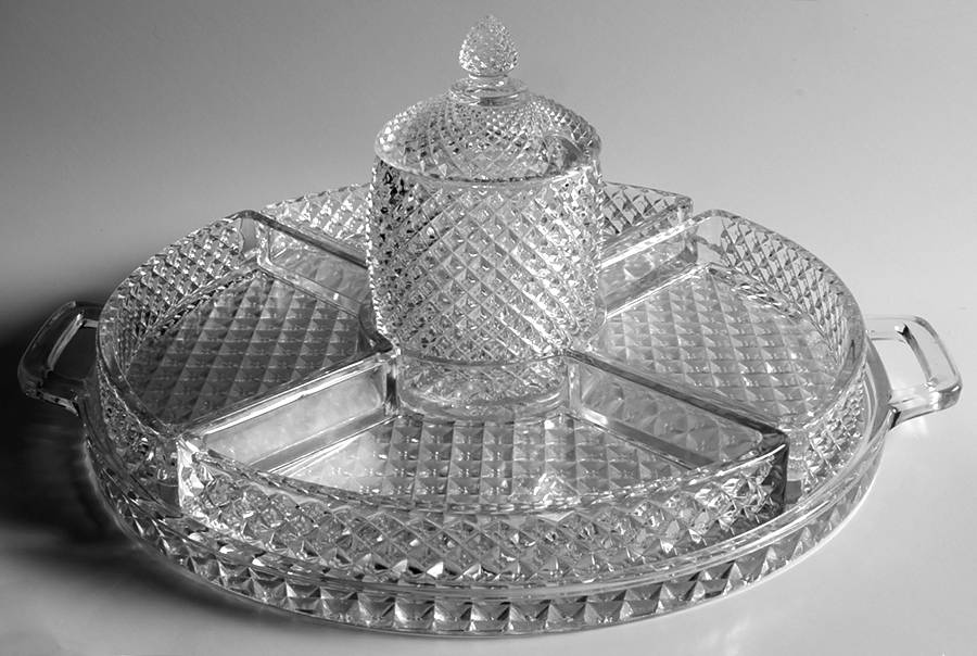 English Hobnail Clear (Round Base) 7 Piece Relish Service (All Crystal) by Westmoreland-1