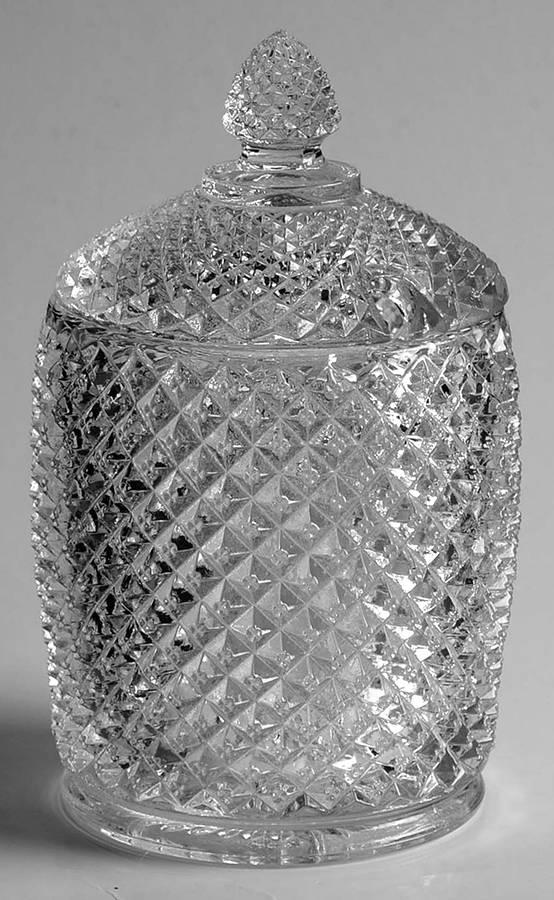 English Hobnail Clear (Round Base) Marmalade & Lid by Westmoreland-1