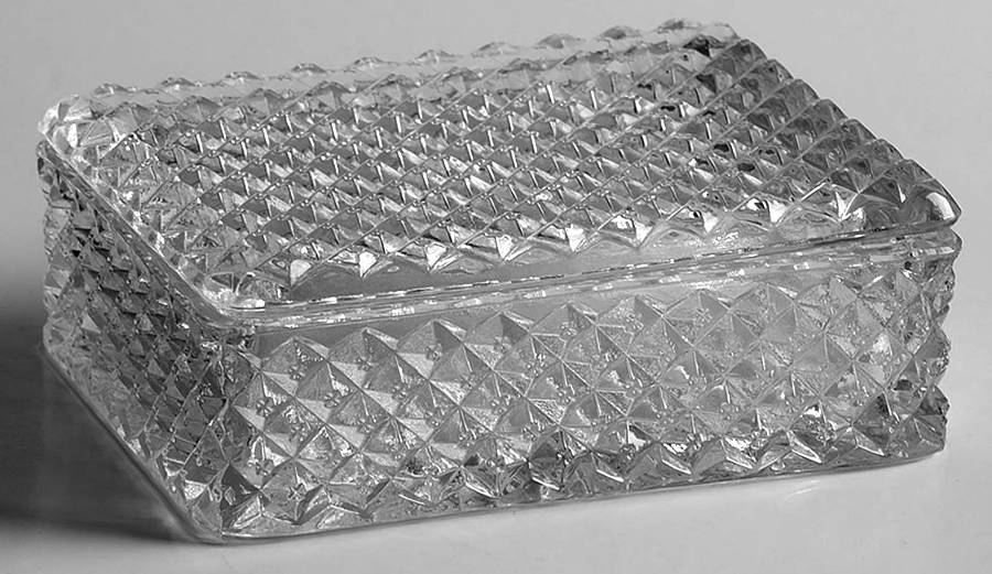 English Hobnail Clear (Round Base) Cigarette Box & Lid by Westmoreland-1