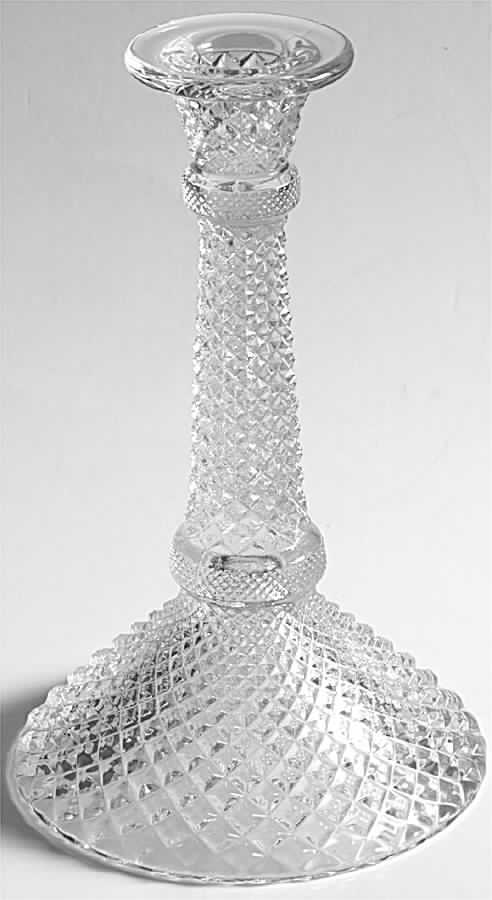 English Hobnail Clear (Round Base) 8" Single Light Candlestick by Westmoreland-1