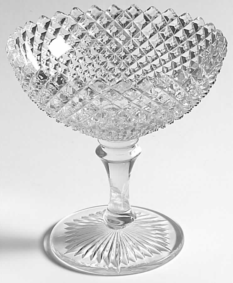English Hobnail Clear (Round Base) Round Compote (Height X Width) by Westmoreland-1