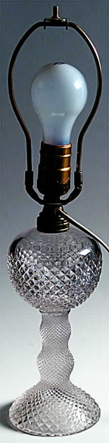 English Hobnail Clear (Round Base) 9" Ball Style Electric Lamp by Westmoreland-1