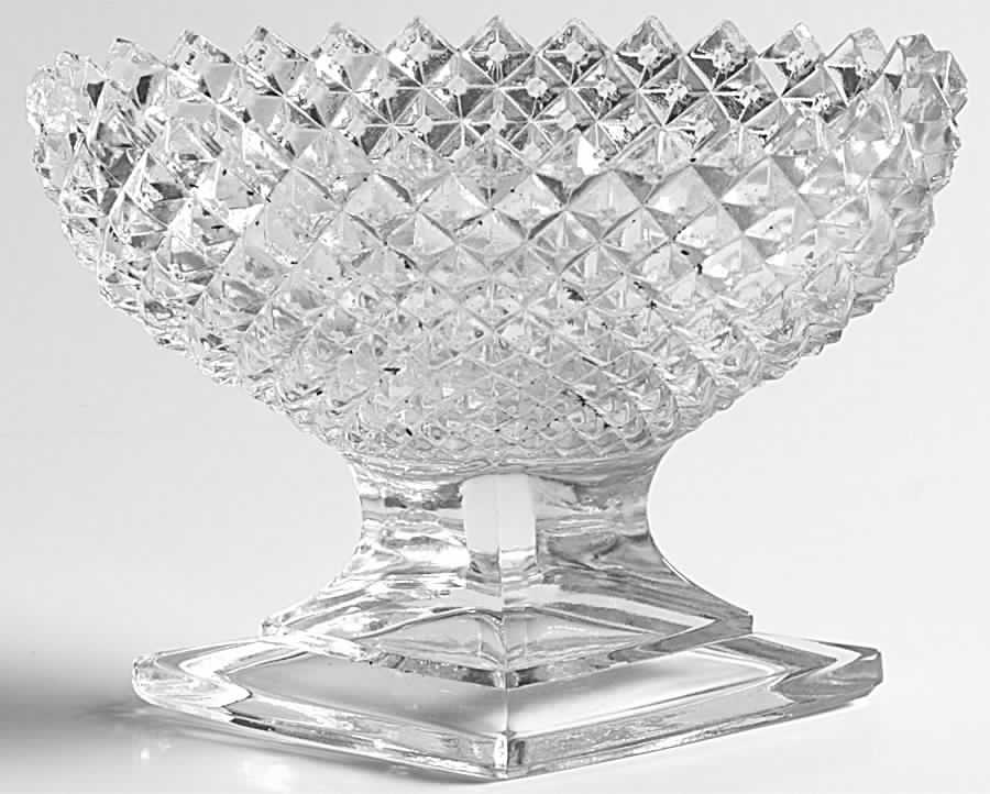 English Hobnail Clear (Round Base) Master Nut Dish/Salt Dip by Westmoreland-1