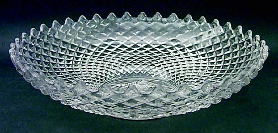 English Hobnail Clear (Round Base) 12" Round Flared Bowl by Westmoreland-1