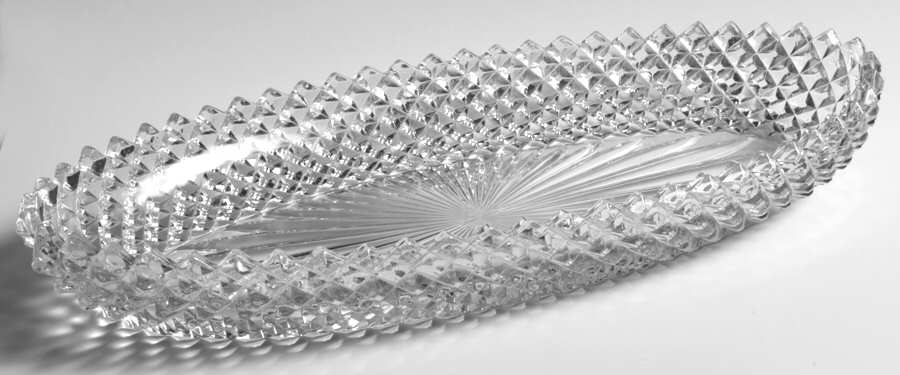 English Hobnail Clear (Round Base) 12" Oblong Celery by Westmoreland-1