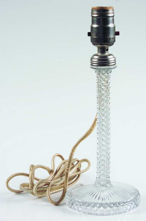 English Hobnail Clear (Round Base) Electric Lamp & Shade by Westmoreland-1