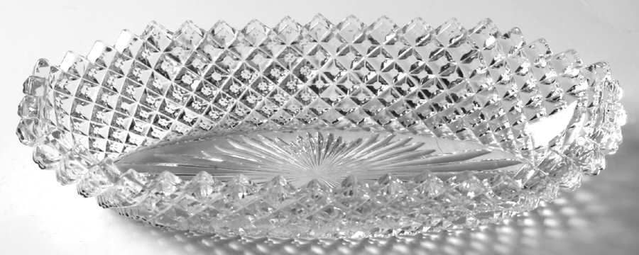 English Hobnail Clear (Round Base) 8" Pickle Dish by Westmoreland-1