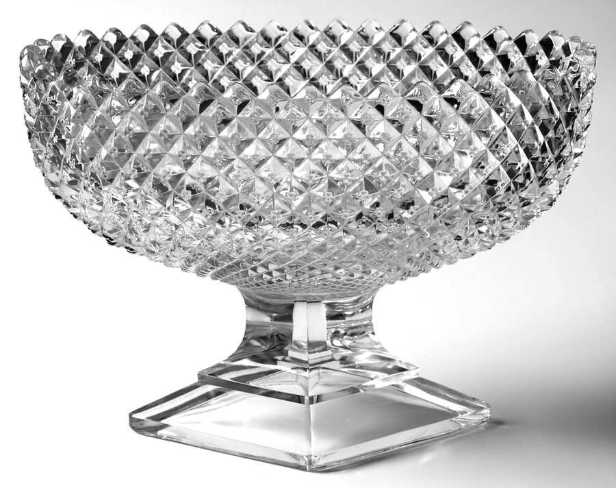 English Hobnail Clear (Round Base) 9" Oval Footed Bowl by Westmoreland-1