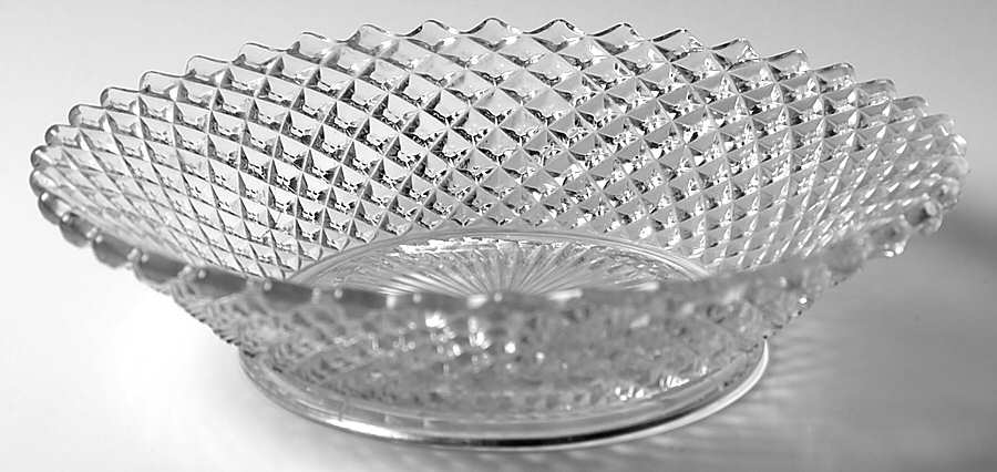 English Hobnail Clear (Round Base) 9" Flared Bowl by Westmoreland-1