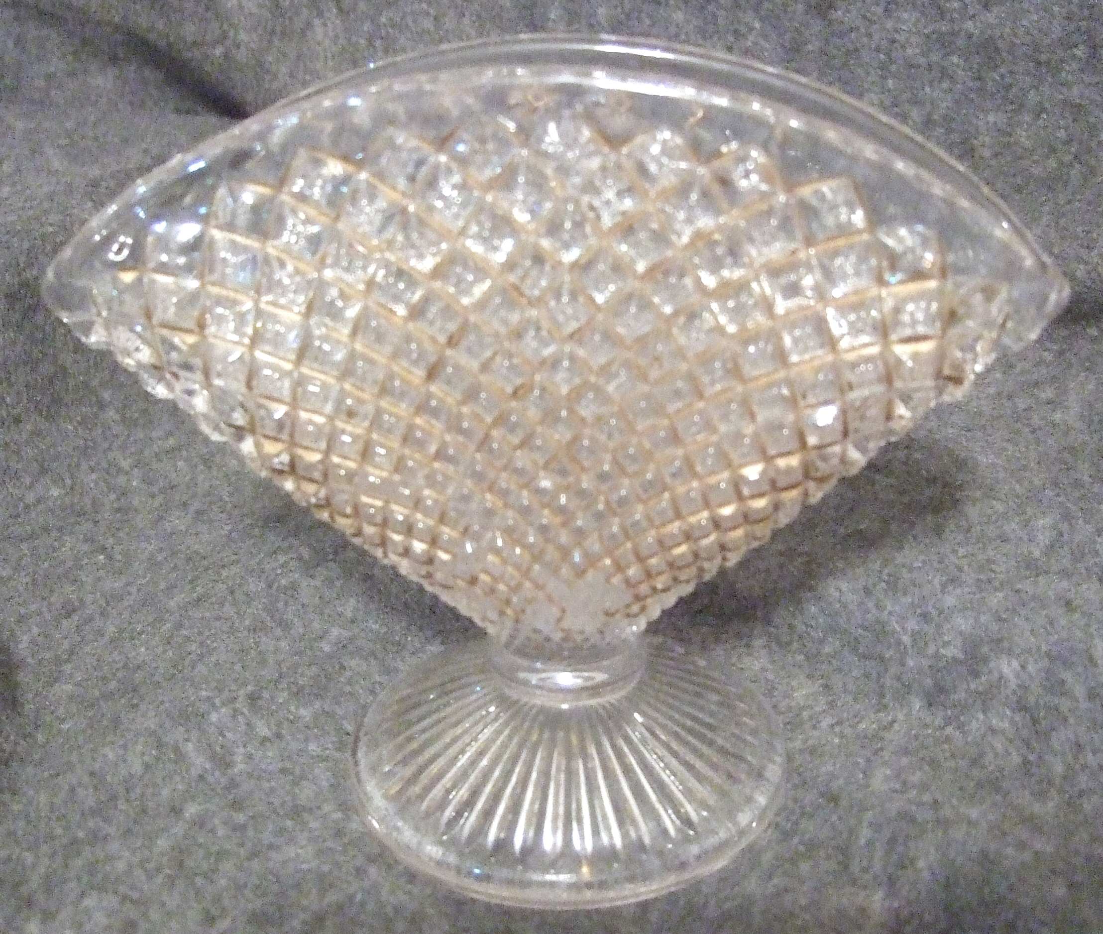 English Hobnail Clear (Round Base) 5" Fan Vase by Westmoreland-1