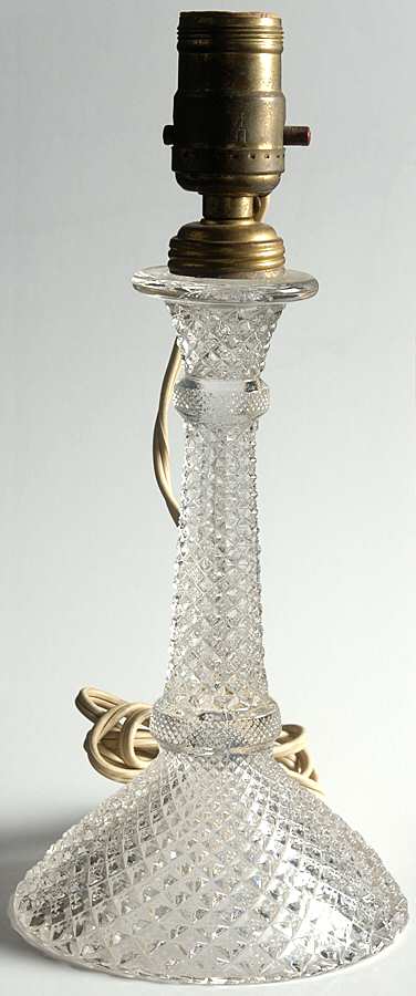 English Hobnail Clear (Round Base) Candlestick Lamp by Westmoreland-1