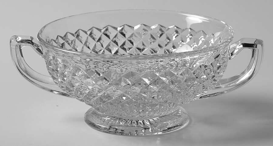 English Hobnail Clear (Round Base) Cream Soup Bowl Only by Westmoreland-1