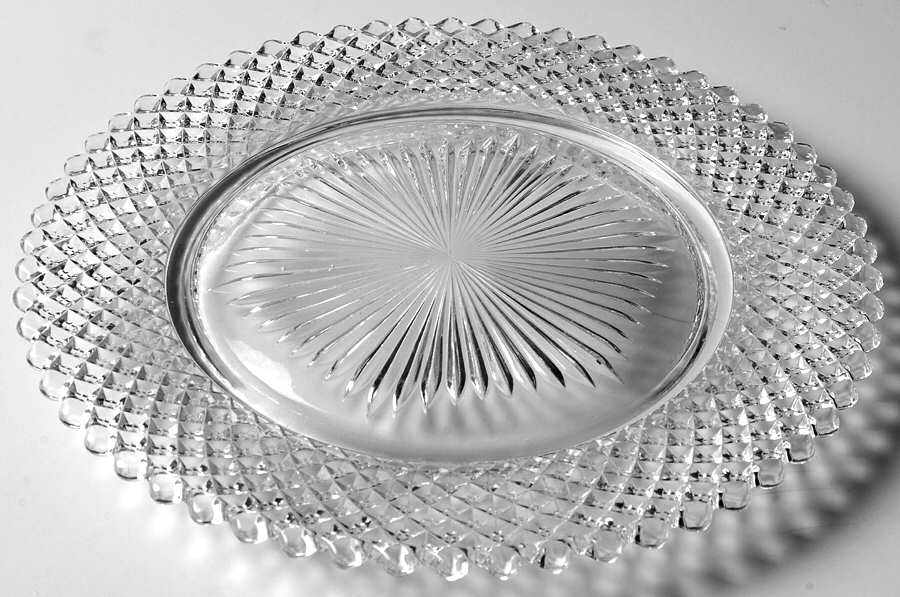 English Hobnail Clear (Round Base) 7" Salad Plate by Westmoreland-1