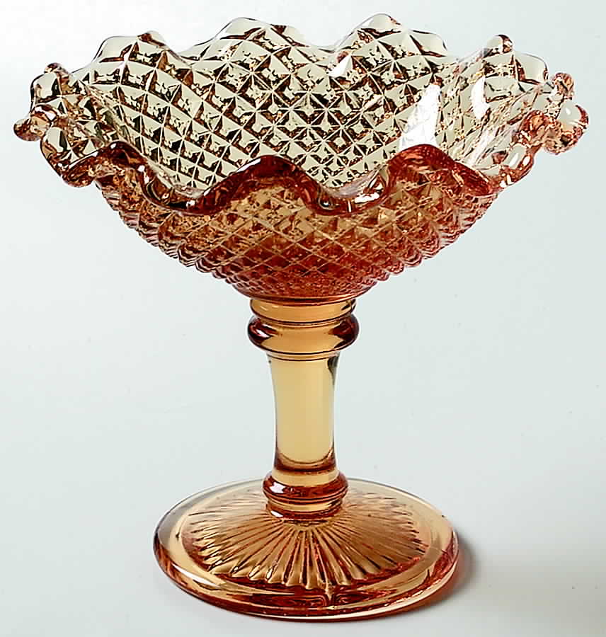 English Hobnail Amber Comport by Westmoreland-1