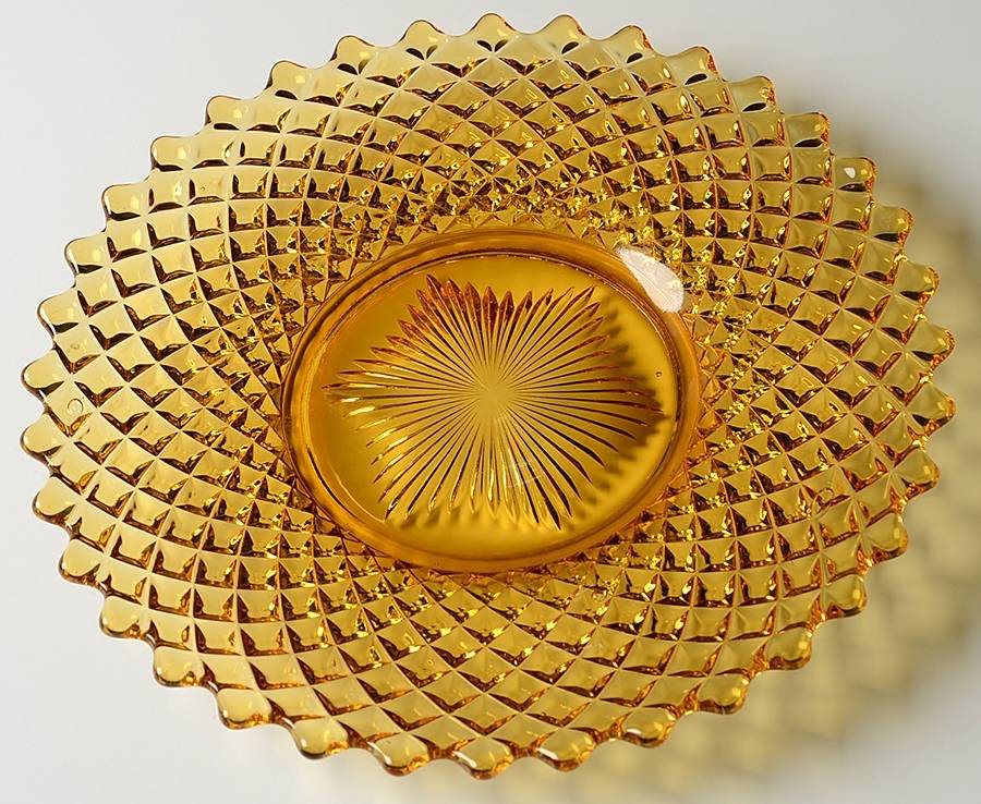 English Hobnail Amber Dinner Plate by Westmoreland-1
