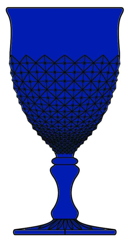 English Hobnail Cobalt (Square Foot) Water Goblet by Westmoreland-1