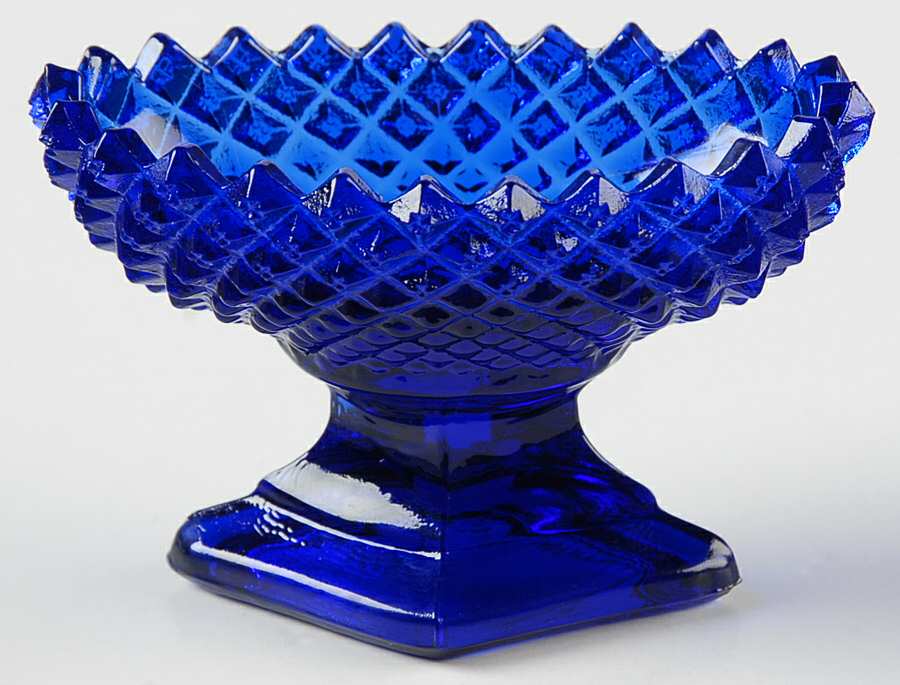 English Hobnail Cobalt (Square Foot) Individual Nut Dish/Salt Dip by Westmoreland-1