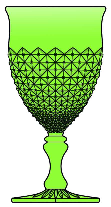 English Hobnail Green (Square Foot) Water Goblet by Westmoreland-1