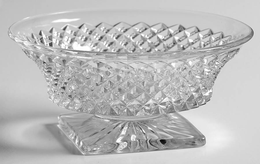 English Hobnail Clear (Square Base) 4" Round Footed Flared Bowl by Westmoreland-1