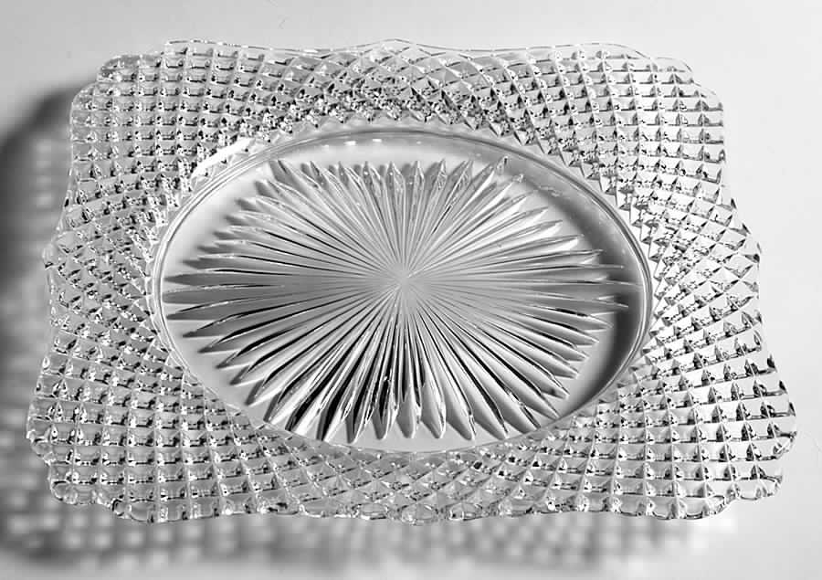 English Hobnail Clear (Round Base) Square Dinner Plate by Westmoreland-1