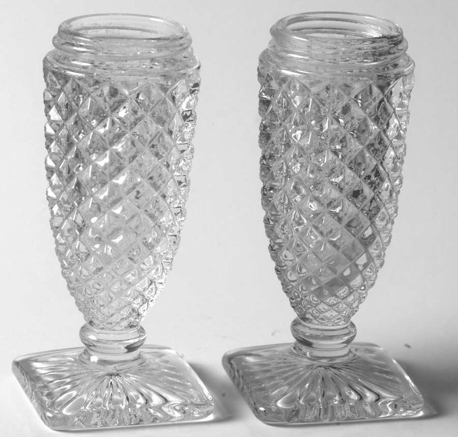 English Hobnail Clear (Square Base) Footed Shaker No Metal Lid by Westmoreland-1