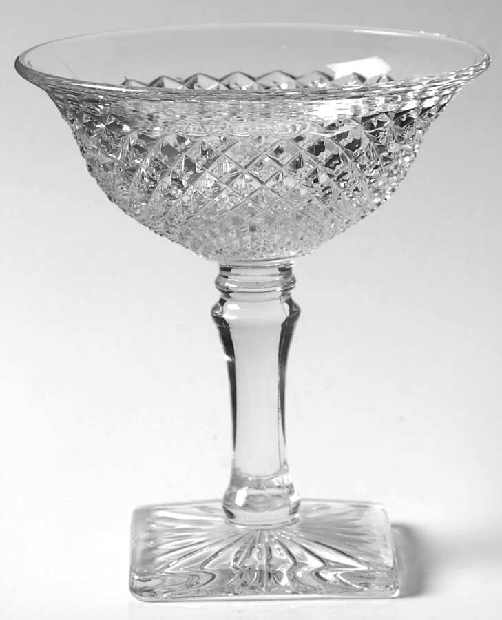 English Hobnail Clear (Square Base) Champagne/Tall Sherbet by Westmoreland-1