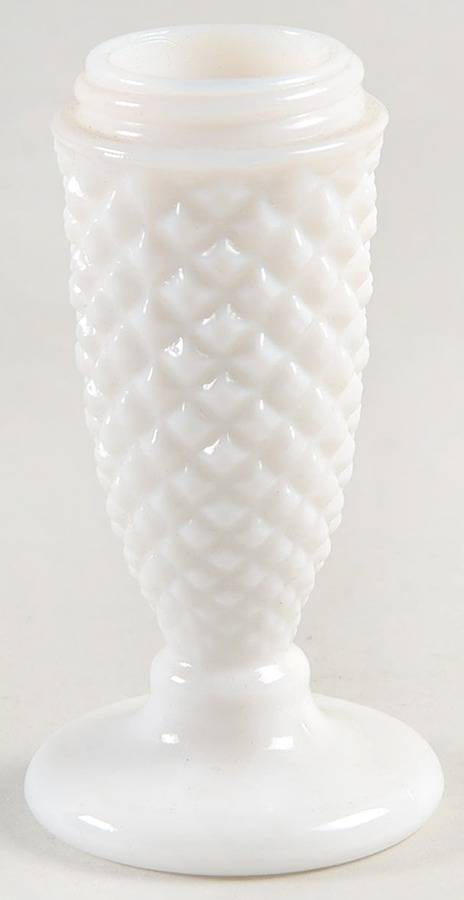 English Hobnail Milk Glass (Round or Hex Base) Footed Shaker No Metal Lid by Westmoreland-1