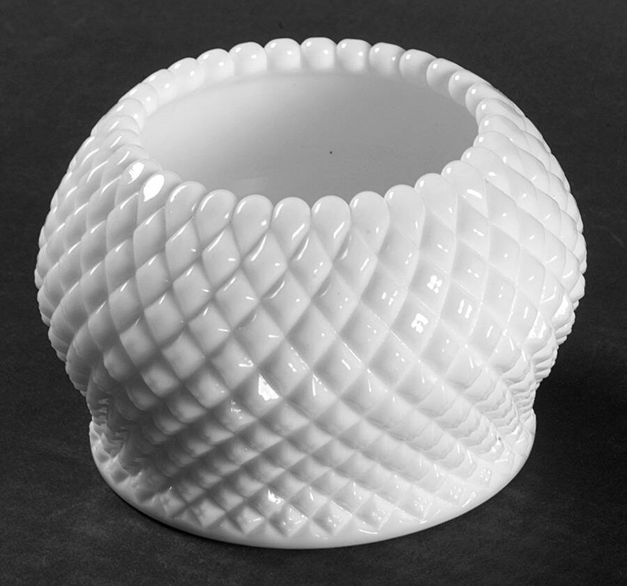 English Hobnail Milk Glass (Round or Hex Base) 3" Rose Bowl by Westmoreland-1