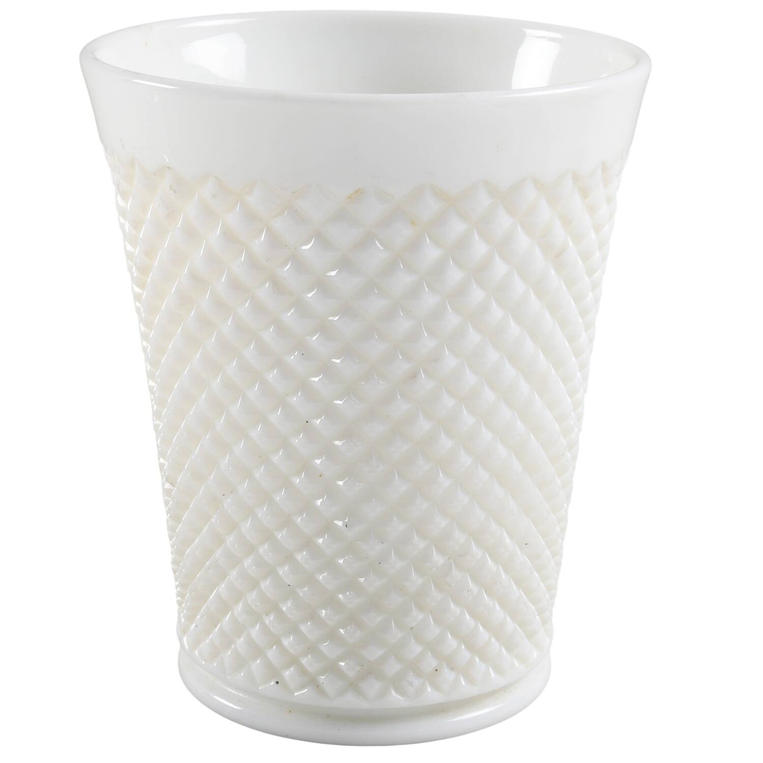 English Hobnail Milk Glass (Round or Hex Base) 7" Jardiniere by Westmoreland-1