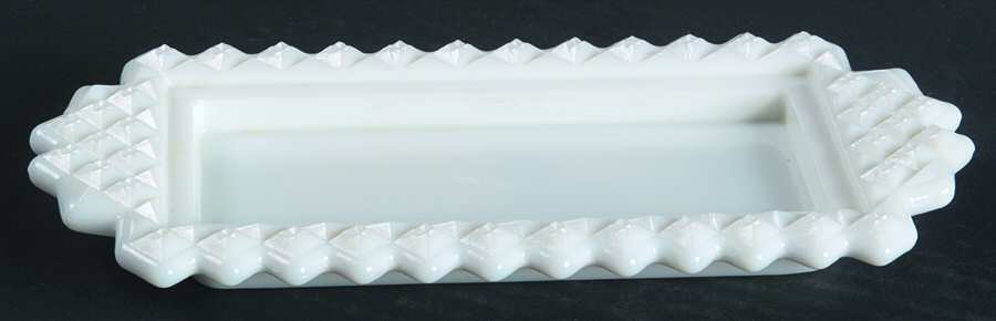 English Hobnail Milk Glass (Round or Hex Base) 1/4 Pound Butter Dish, No Lid by Westmoreland-1