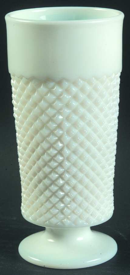 English Hobnail Milk Glass (Round or Hex Base) 12 Oz Footed Tumbler by Westmoreland-1