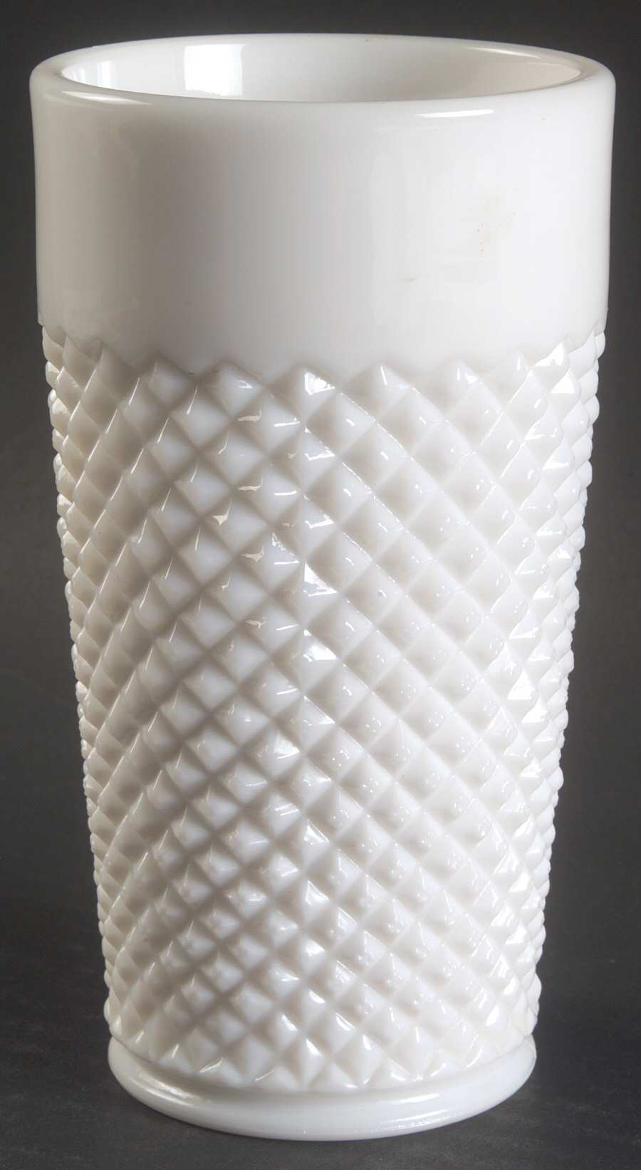 English Hobnail Milk Glass (Round or Hex Base) 10 Oz Flat Tumbler by Westmoreland-1
