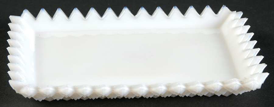 English Hobnail Milk Glass (Round or Hex Base) Child's Condiment Set Tray by Westmoreland-1