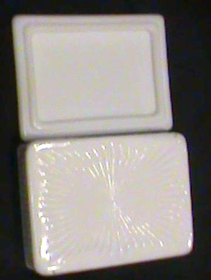 English Hobnail Milk Glass (Round or Hex Base) Cigarette Box No Lid by Westmoreland-1