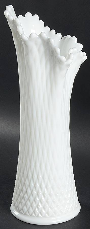 English Hobnail Milk Glass (Round or Hex Base) 13"-16" Medium Swung Vase by Westmoreland-1
