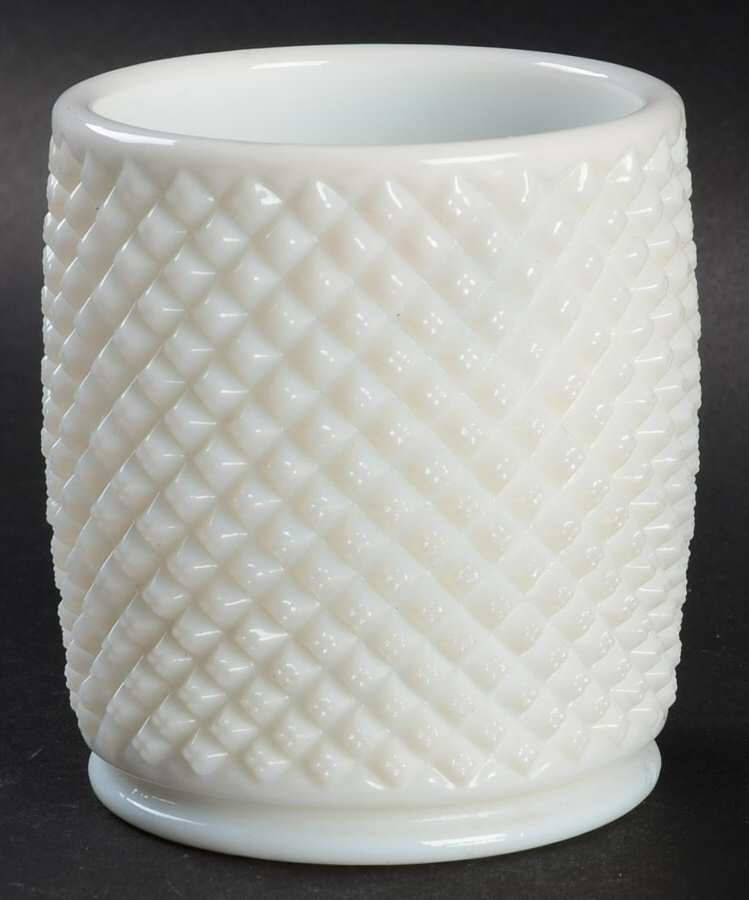English Hobnail Milk Glass (Round or Hex Base) Marmalade No Lid by Westmoreland-1