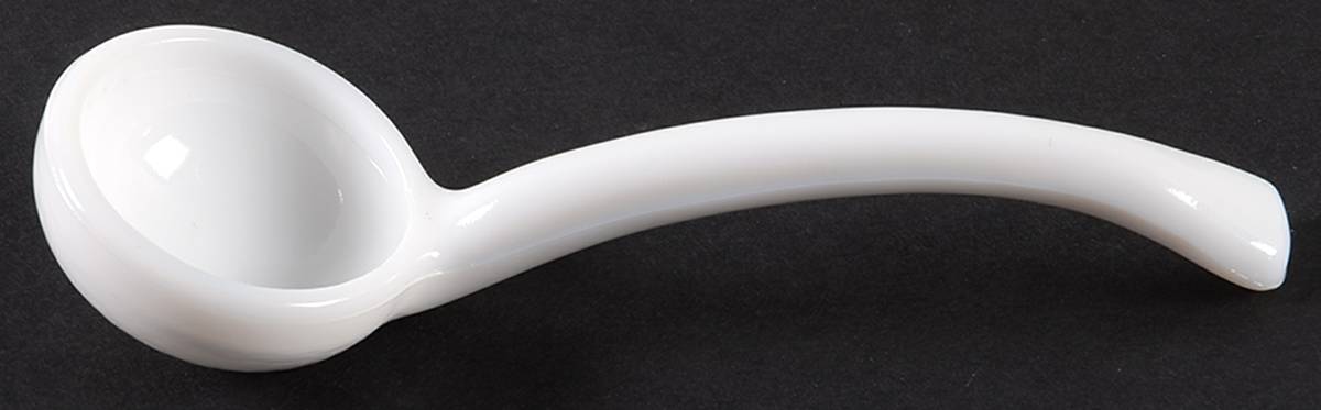 English Hobnail Milk Glass (Round or Hex Base) Ladle for Marmalade by Westmoreland-1