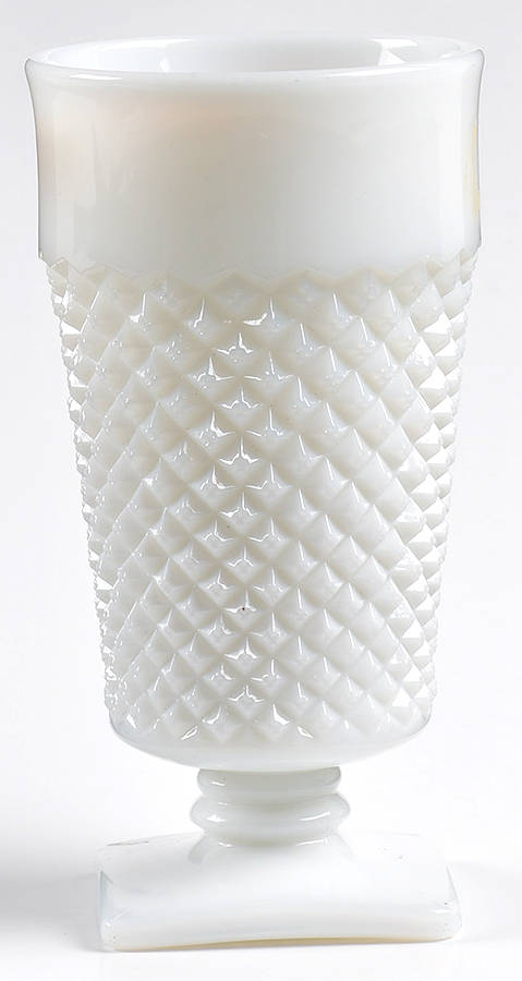 English Hobnail Milk Glass (Square Base) Ginger Ale Glass by Westmoreland-1