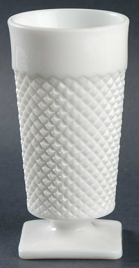 English Hobnail Milk Glass (Square Base) Iced Tea by Westmoreland-1