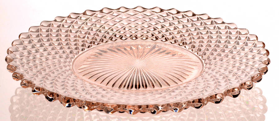 English Hobnail Pink (Round Foot) Bread & Butter Plate by Westmoreland-1